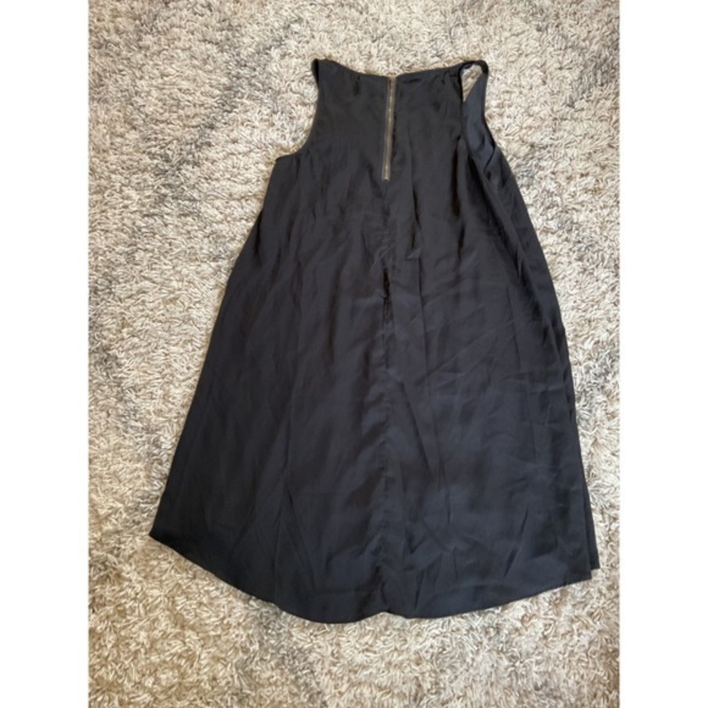 Silence + Noise Black Sleeveless High-Low Tulip Hem Mini Dress Size Medium - Picture 7 of 7